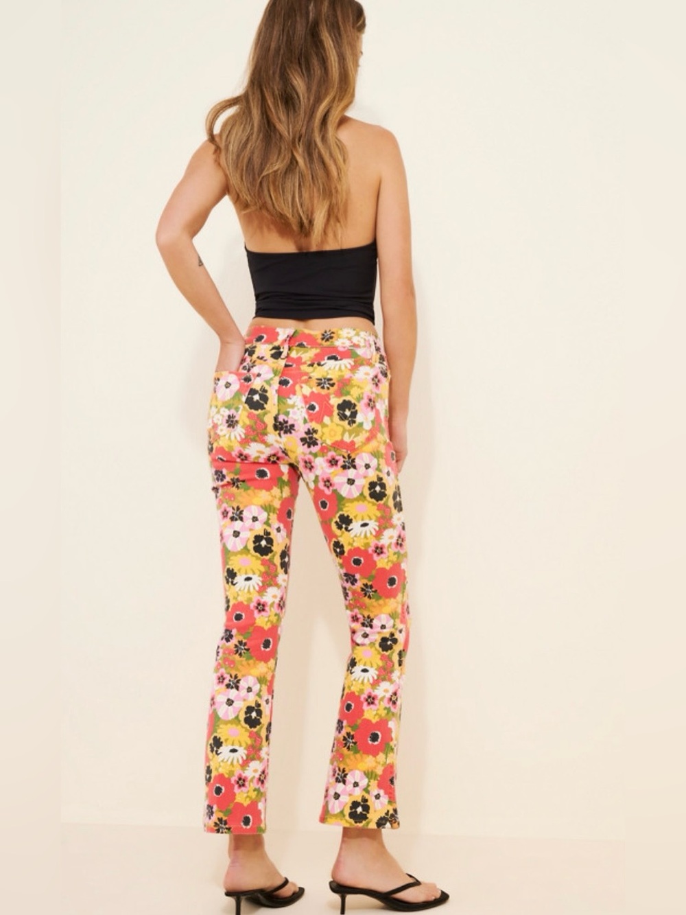 MOTHER The Mid Rise Smokin Double Flood Floral Ankle Jeans Size 25 - Picture 4 of 13